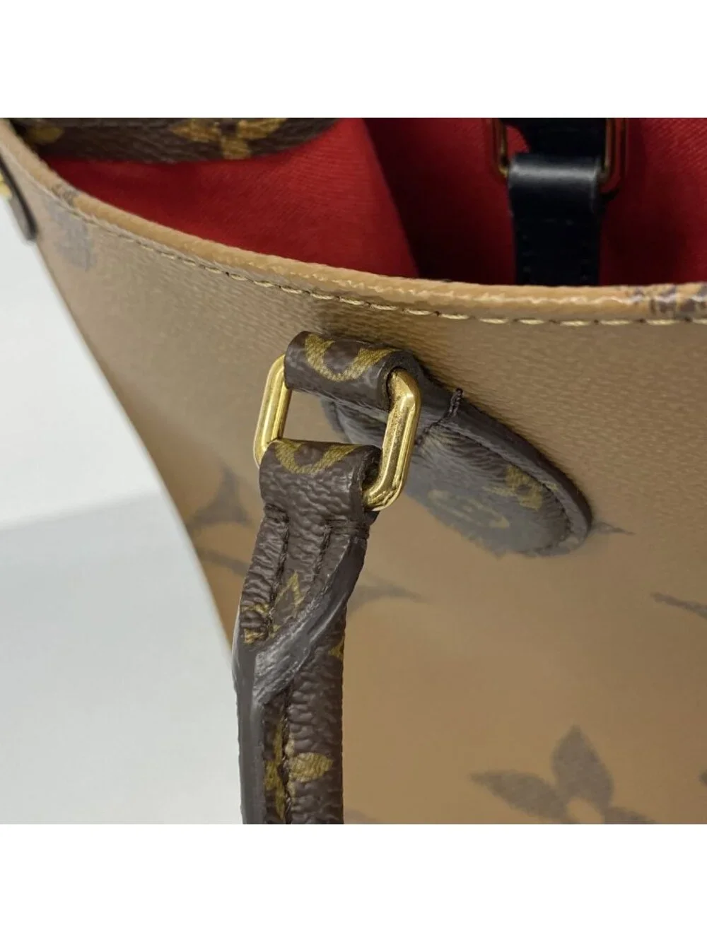 Louis Vuitton Tote Monogram Giant Reverse On The Go MM Brown 2-Way